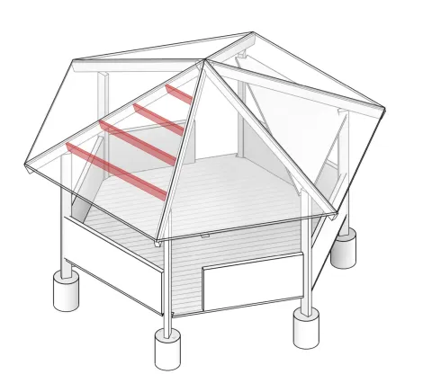 Hexi Building Line Drawing