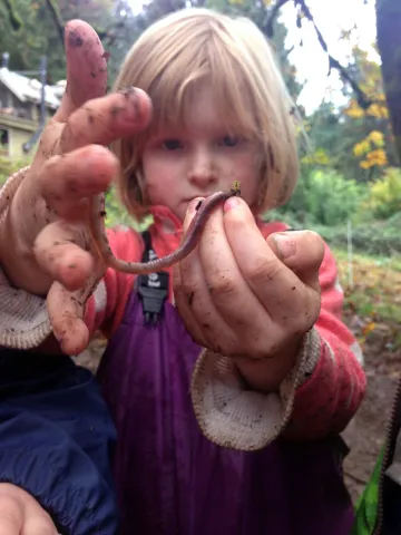 worm and kid